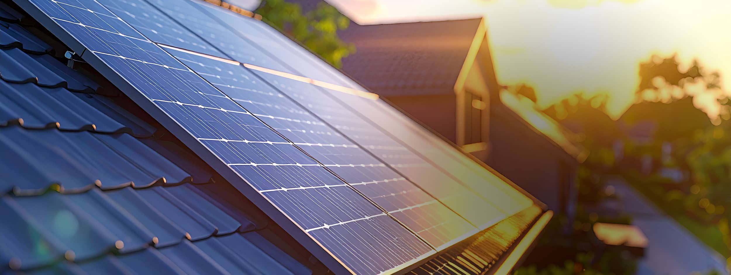 Solar panels on house